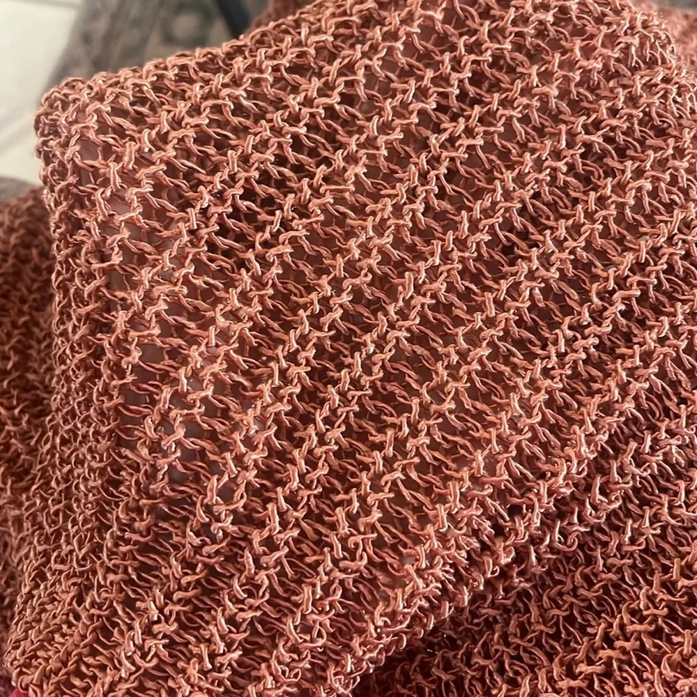 Zara Acrylic Cable Knit Sweater in Rust Size Small